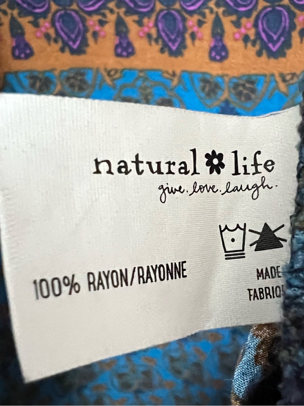 NATURAL LIFE Amy Maxi Skirt Blue and Rust Printed M Boho Fall West Coast - Picture 11 of 12